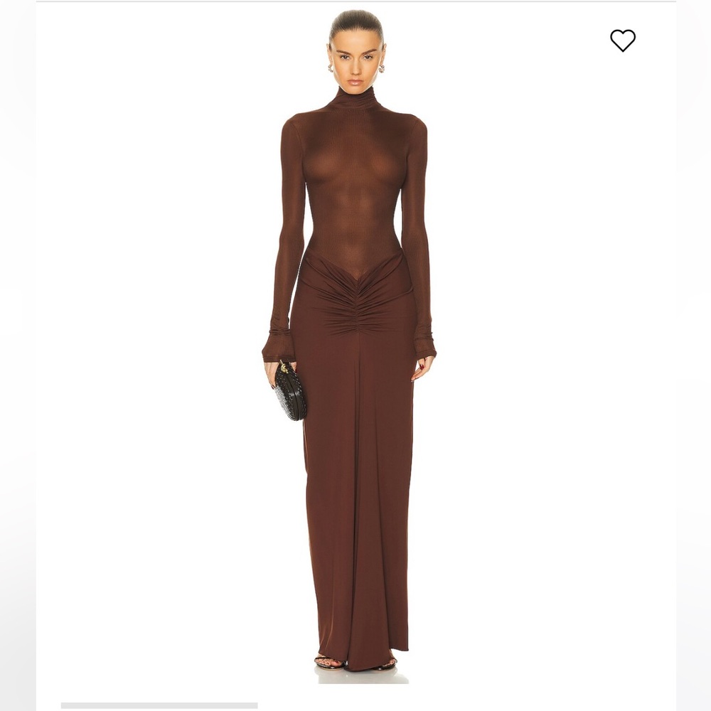 Christopher Esber Brown Long Sleeve Maxi Dress